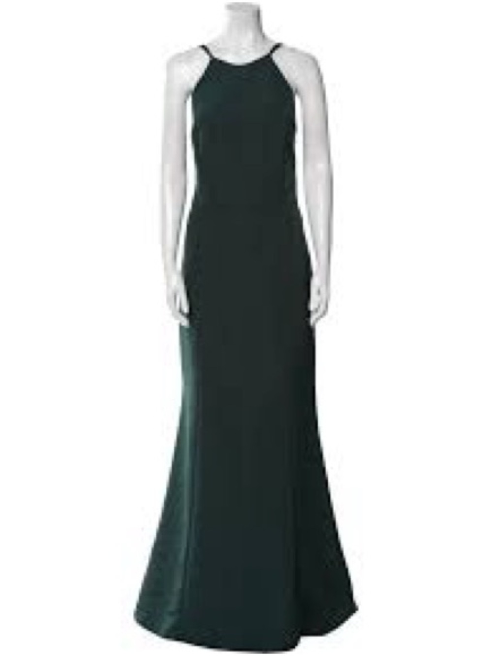 Amsale Dark Green Halter Maxi Gown